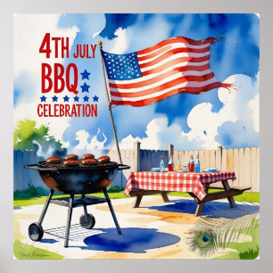 Poster Célébration Bold 4 juillet BBQ