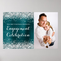Célébration de fiançailles bleu sarcelle argent sc