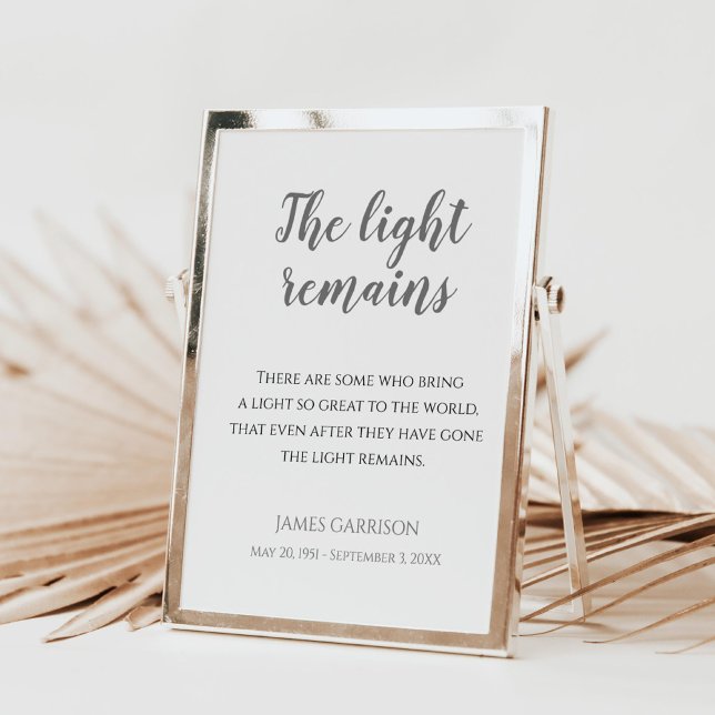 Poster Célébration de la Mémoire Citation La Lumière Rest (Créateur téléchargé)