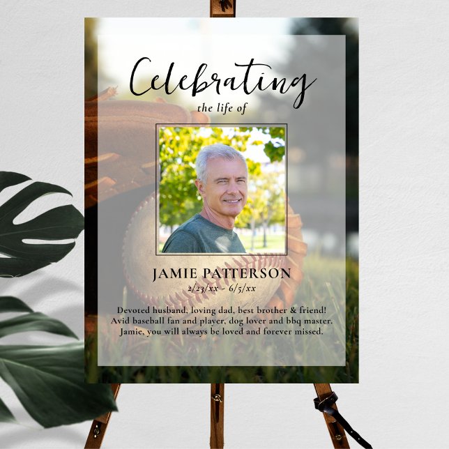 Poster Célébration de la vie du joueur fan de baseball Ph (Créateur téléchargé)