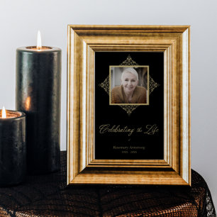 Poster Célébration de la vie écriture fantaisiste photo f