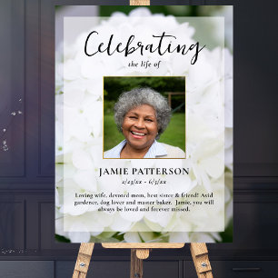 Poster Célébration de la vie Fleur d'Hydrangea Photo Funé