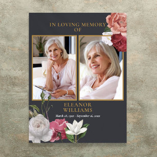 Poster Célébration de la vie funéraire Floral 2 Photo