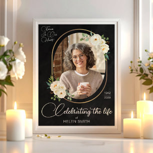 Poster Célébration de la vie, photo florale élégante de s