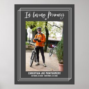 Poster Célébration de la vie Photo Funérailles Grises