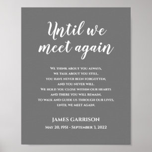 Poster Célébration de la vie Poème Gris jusqu'à ce que no