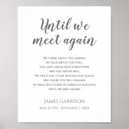 Poster Célébration de la vie Poème Gris Jusqu'à ce que no