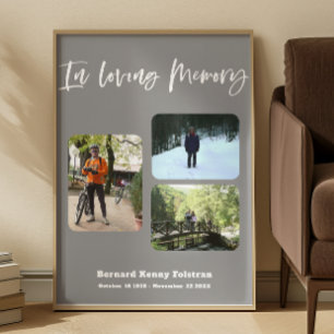 Poster Célébration de la vie Trois Photos Funérailles