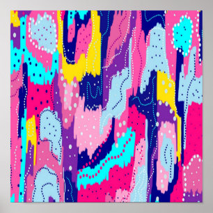 Poster Célébration de l'art abstrait couleur
