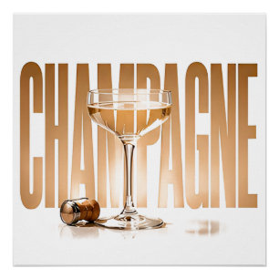 Poster Célébration de luxe Champagne Éditorial Style Grap