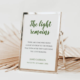 Poster Célébration De Mémoire De Citation De Lumière Vert