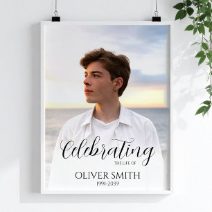 Poster Célébration de vie personnalisée avec photo sur le