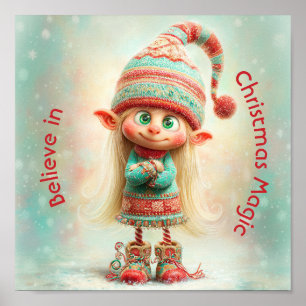 Poster Célébration des Elfes du Pôle Nord Magie de Noël