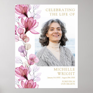 Poster Célébration Des Funérailles Florales Roses De La V