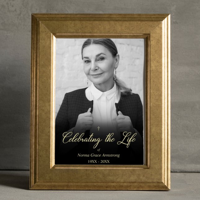 Poster Célébration Fantaisiste de la Vie Photo Funéraille (Créateur téléchargé)