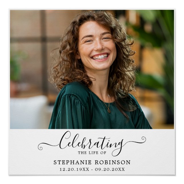 Poster Celebration of Life Photo Funeral Welcome  (Devant)