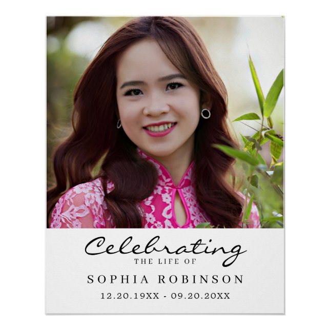 Poster Celebration of Life Photo Memorial Keepsake (Devant)