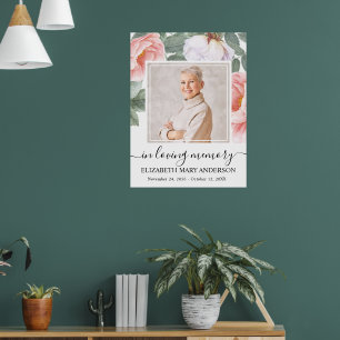 Poster Celebration of Life Pink Floral Photo