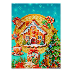 Poster Célébrations avec mon pain d'épice de Noël personn