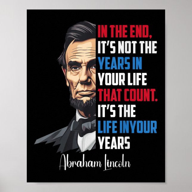 Poster Célèbre Abraham Lincoln Citation Inspirationnelle  (Devant)