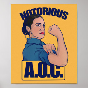 Poster Célèbre AOC alexandria ocasio cortez rétro rosie