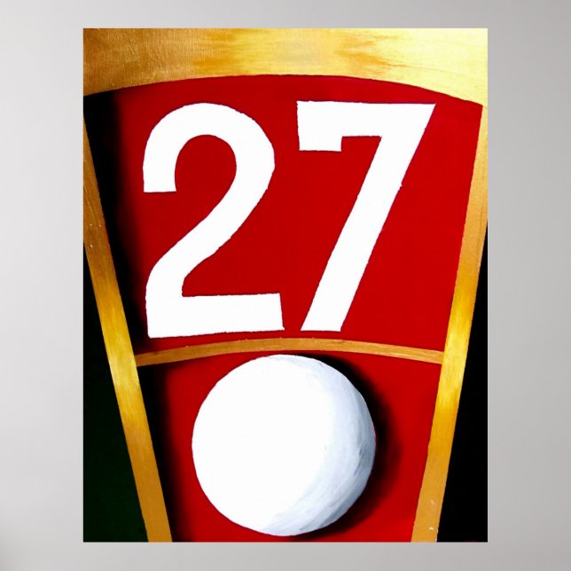 POSTER CÉLÈBRE ROULETTE NUMÉRO 27 RED CASINO LAS VEGAS (Devant)