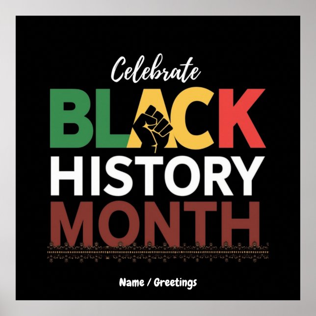 Poster Célébrer le Mois de l'histoire des Noirs honorer l (Devant)