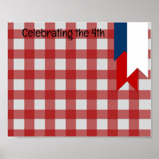 Poster Célébrer le quatre juillet - Rouge
