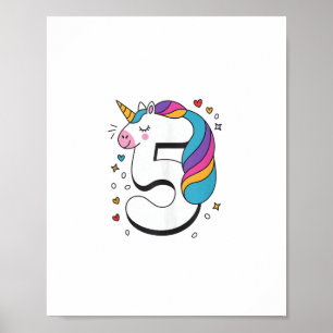 Poster Célébrez Joyeux 5 Ans Fête Anniversaire Pour Gir