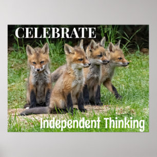 Poster Célébrez les renards de la pensée indépendante