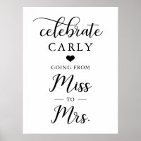 Célébrez Miss Mrs Shower de mariage Cœur BIENVENUE