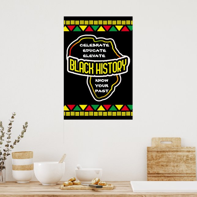 Poster Célébrons l'histoire des Noirs avec la carte de l' (Cuisine)