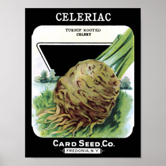 Poster Celeriac Card Seed Co. paquet Fredonia, NY Vintage