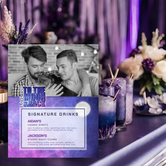 Poster Céleste Moon Signature Boissons Wedding shower (Créateur téléchargé)