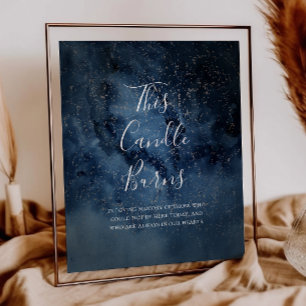 Poster Céleste Nuit Ciel Argent Cette Bougie Brûle Pannea