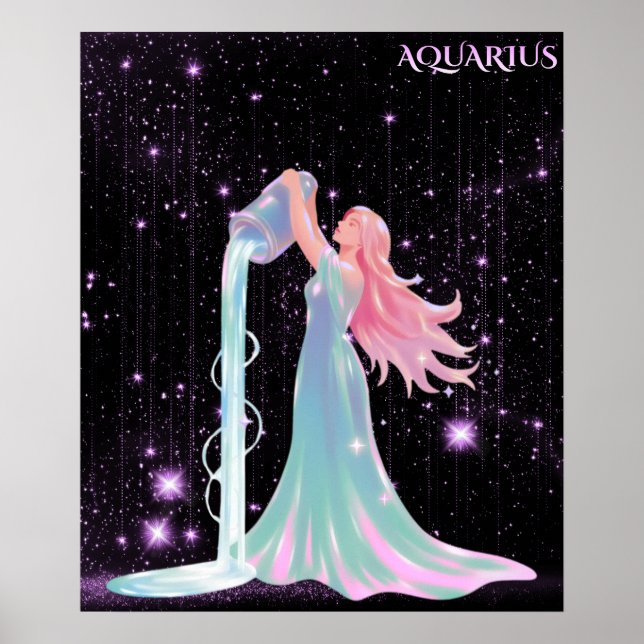 Poster Celestial Aquarius – Astrology Art (Devant)