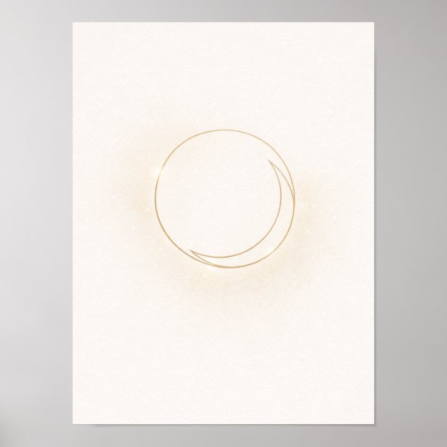Poster Celestial Minimal Circle Wall Art - Boho Sun Disk (Devant)