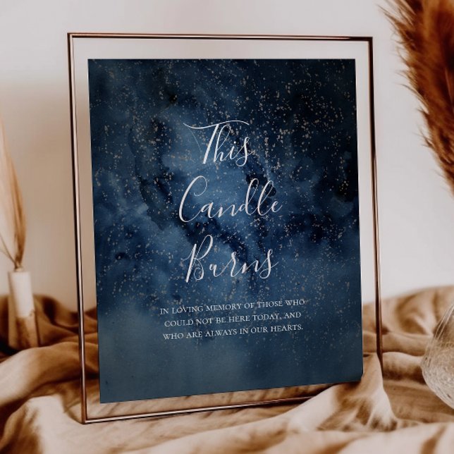 Poster Celestial Night Sky Silver This Candle Burns Sign (Créateur téléchargé)