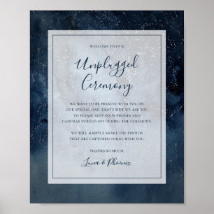 Poster Celestial Sky With Frame Unplugged Ceremony Sign