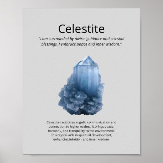 Poster Celestite Crystal Signification