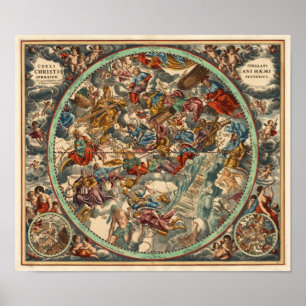 Poster Cellarius Andreas 1708 harmoniums Macrocosmica