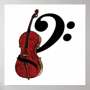 Poster Cello Clef