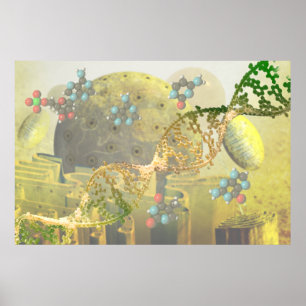Poster Cellule avec de l'ADN