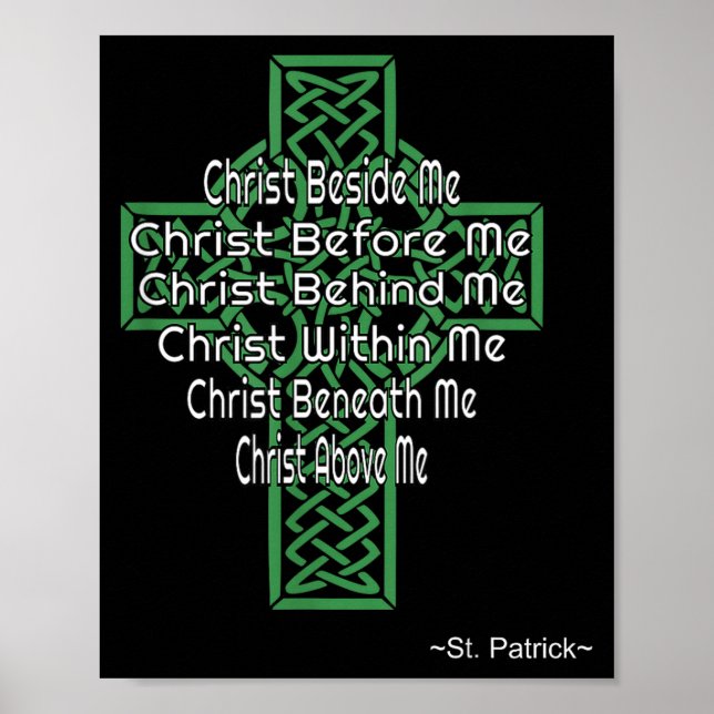 Poster Celtic Cross Shirt St Patrick's Prayer Christian  (Devant)