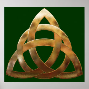 Poster Celtic Gold Trinity Knot