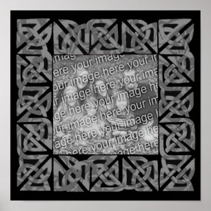 Poster Céltic Knots Gris Cadre Ajouter Votre Photo