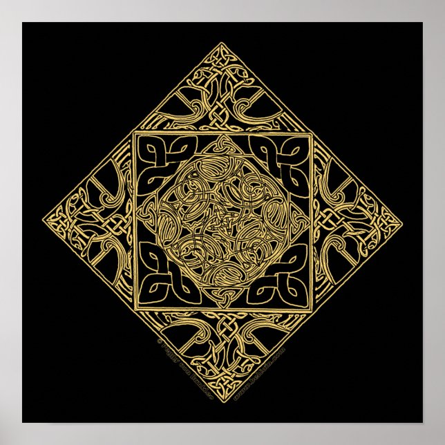 Poster Céltic Knotwork Birds Celtic Art Prints (Devant)