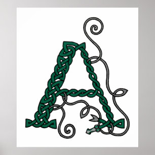 Poster Celtic Letter A print