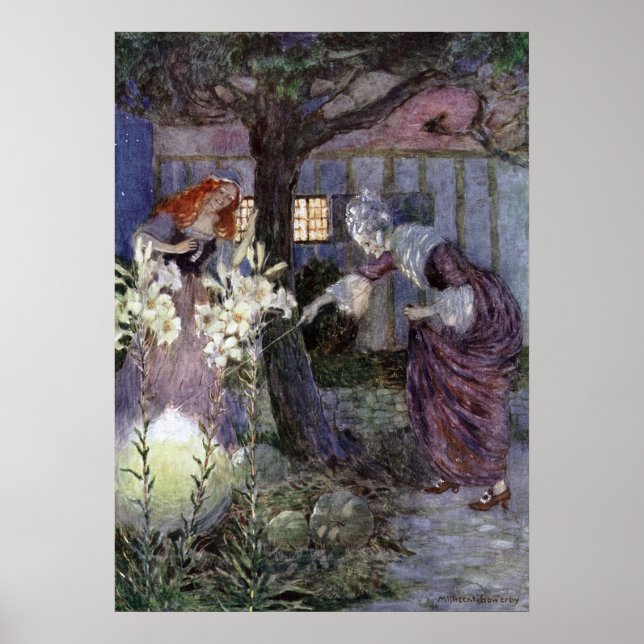 Poster Cendrillon et fée mère - Millicent Sowerby (Devant)