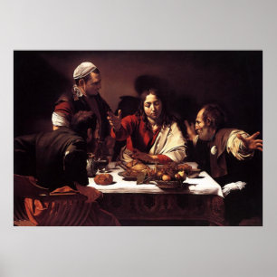 Poster Cène Caravaggio À Emmaüs